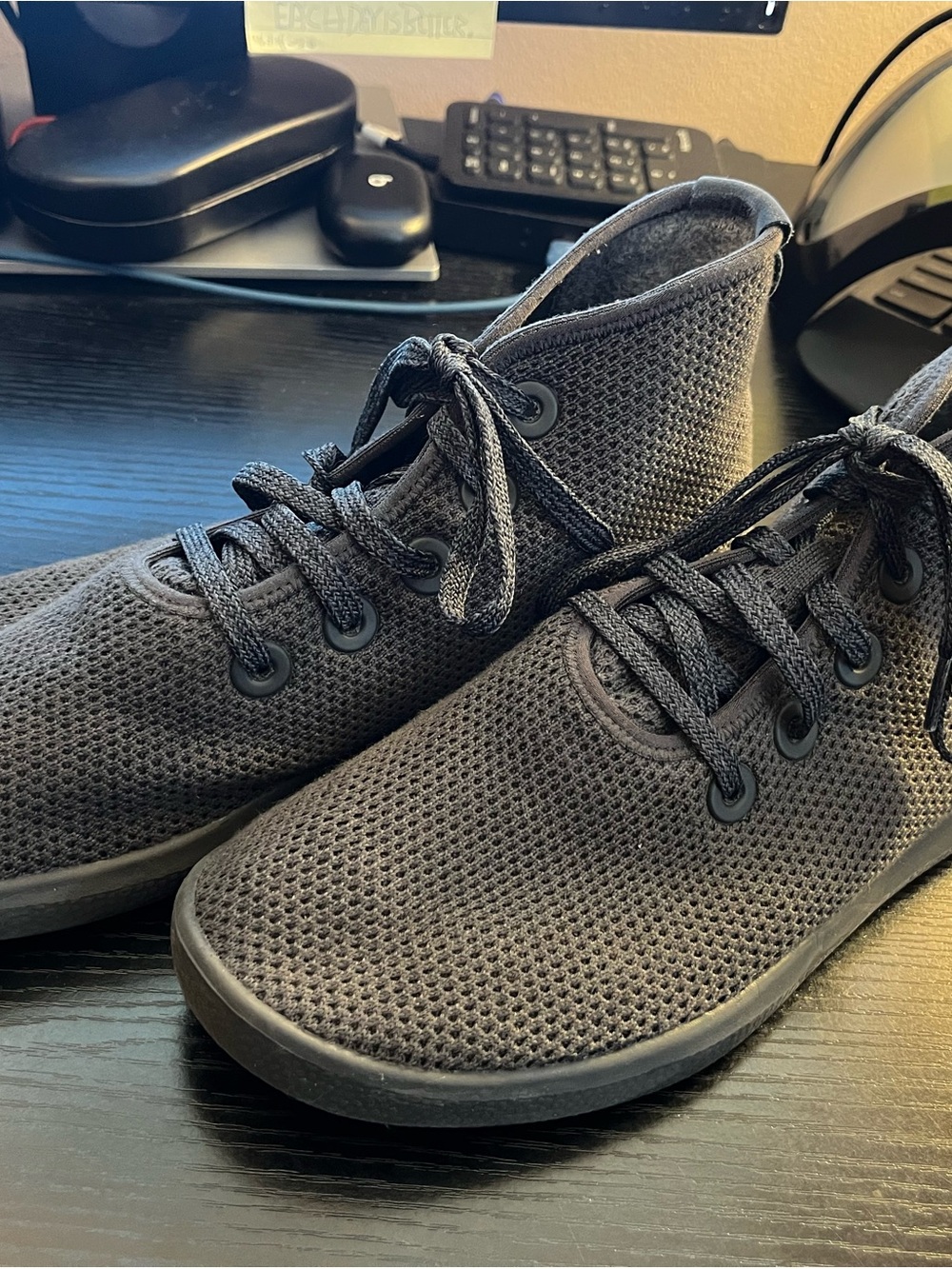 allbirds Men’s Grey Knit High-Top Sneakers
